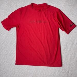 O'neill Big Kids Boys Red‎ Short Sleeve Swim Shirt Rashguard Size 12